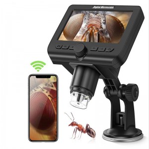 Bezdrátový digitální mikroskop 1000x se zvětšením a 8,3palcovými obrazovkami s 8 LED světly pro iPhone pro Android Windows pro děti a dospělé