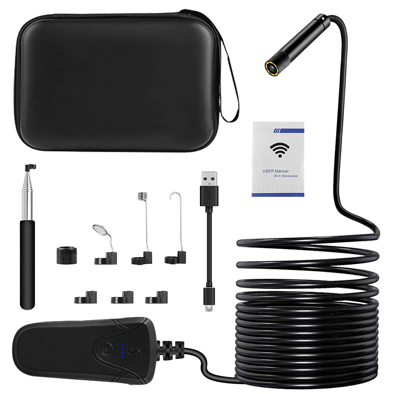 Bezdrátový endoskop 2,0 megapixely HD WiFi Borescope Vodotěsná inspekce Snake Camerafor Android, iOS a Windows, iPhone, Samsung, Tablet, Mac