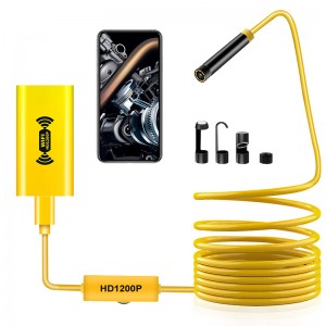 Bezdrátový endoskop 2,0 megapixely HD WiFi Borescope Camera Micro Interface Waterproof Inspection Snake Camerafor Android, iOS a Windows, iPhone, Samsung, Tablet, Mac